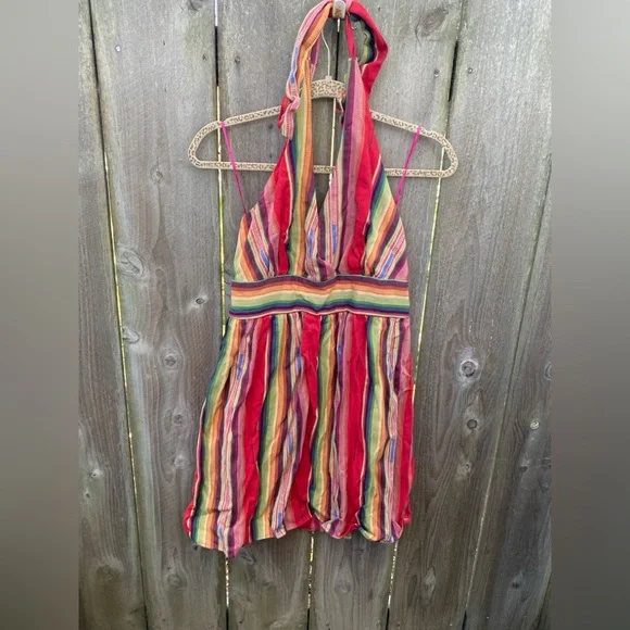 NWT Cowgirl Justice Mercedes Halter Dress Serape Stripes XL - Picture 2 of 8